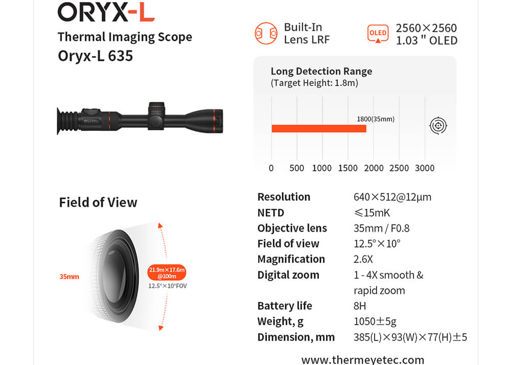ThermTec Oryx-L 635 Wärmebildzielfernrohr