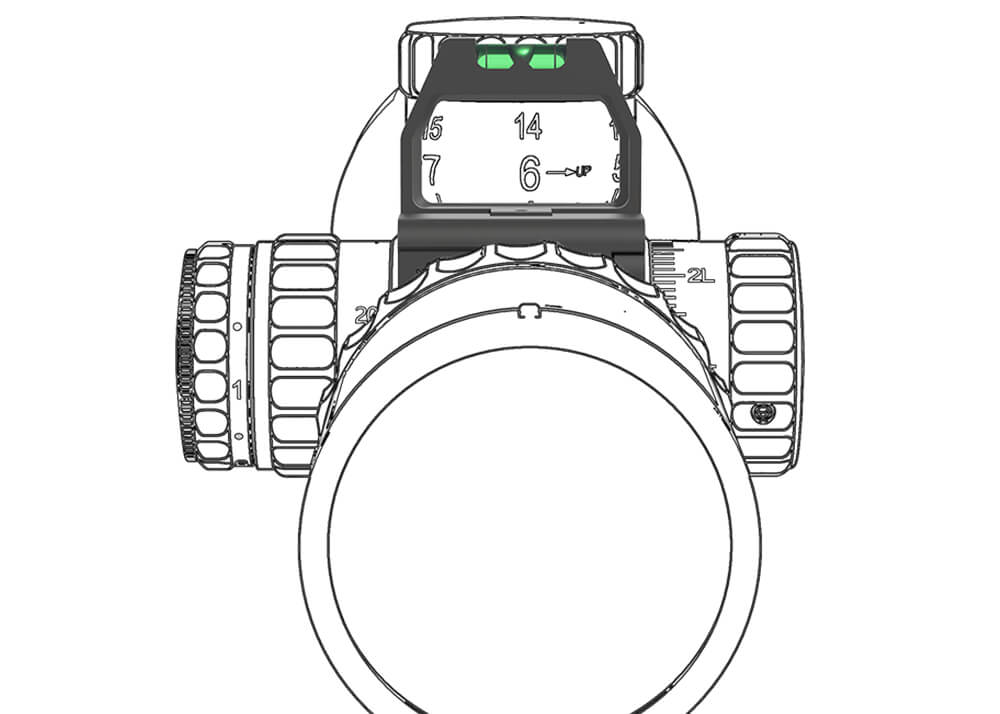 Turret Mark Reader Vector Optics X-Accu 30 mm mit Wasserwaage